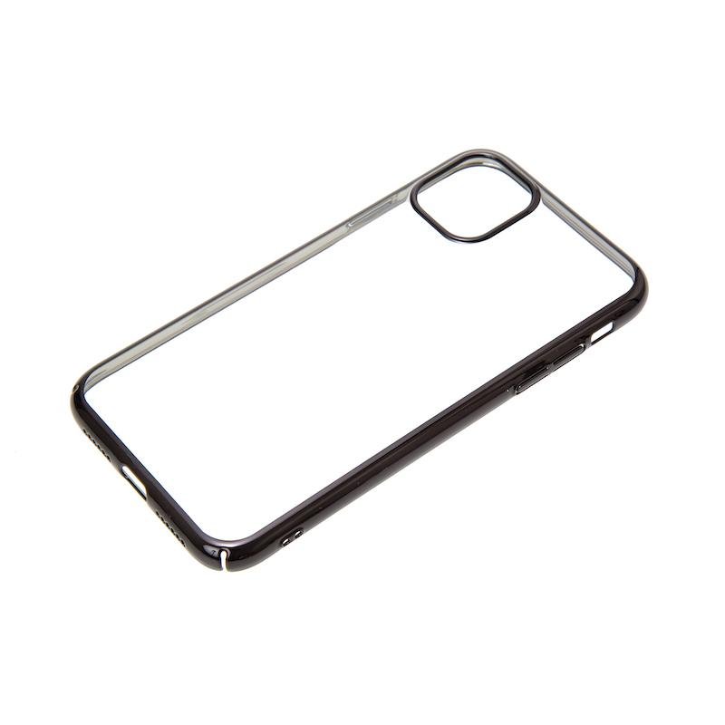 【iPhone11 Pro Max】サイドメッキクリアケース(ブラック)