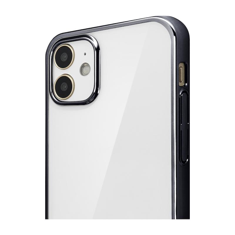 【iPhone12 mini】サイドメッキケース(ブラック)