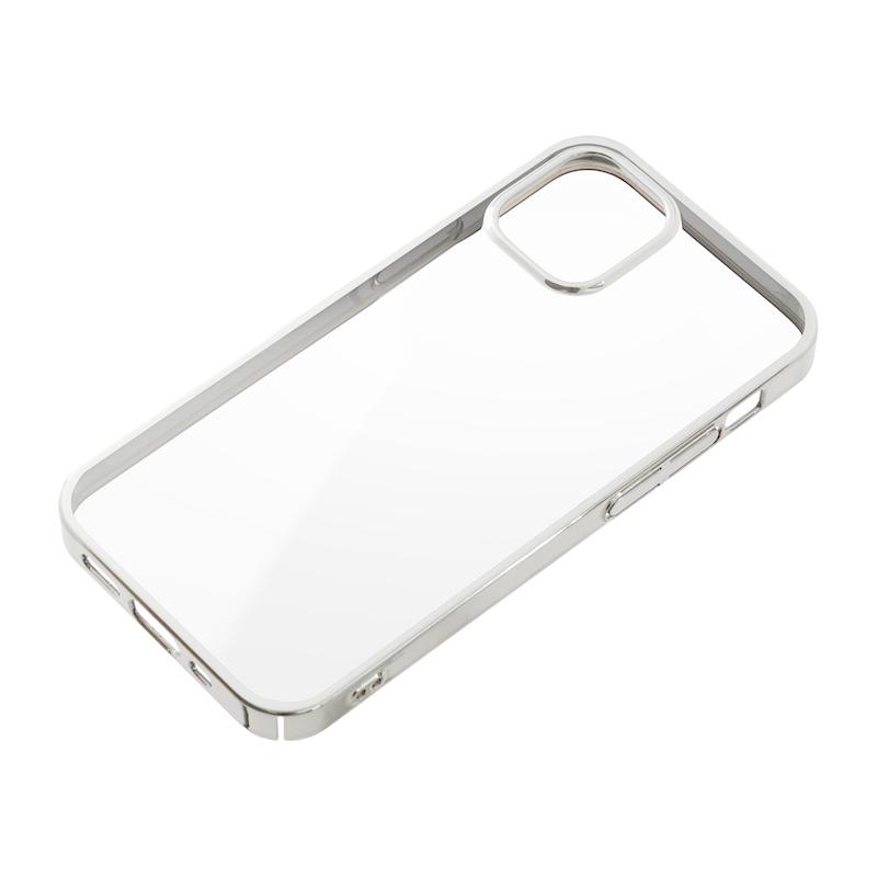 【iPhone12 mini】サイドメッキケース(シルバー)