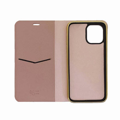 【iPhone11 Pro】2WAY 手帳型ケース(ゴールド×ピンク)