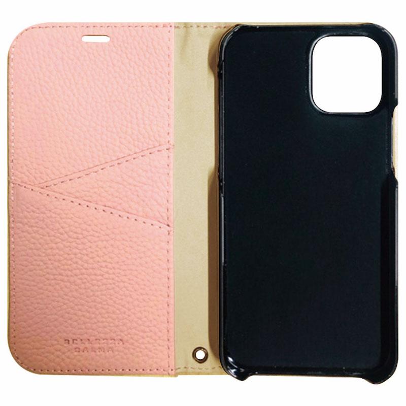 【iPhone12/12 Pro】REAL LEATHER 手帳型ケース(ピンク)