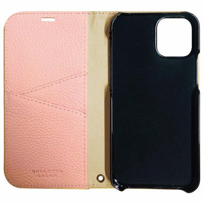 【iPhone12/12 Pro】REAL LEATHER 手帳型ケース(ピンク)