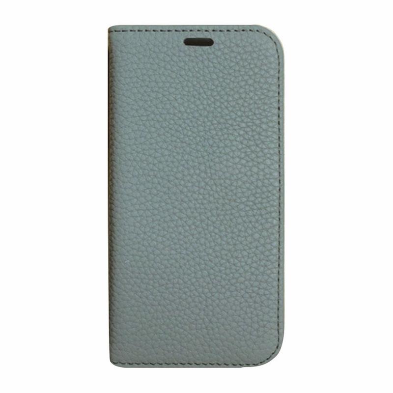 【iPhone12/12 Pro】REAL LEATHER 手帳型ケース(ブルー)