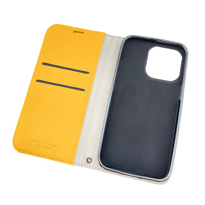 【iPhone13 Pro】REAL LEATHER ケース (イエロー)
