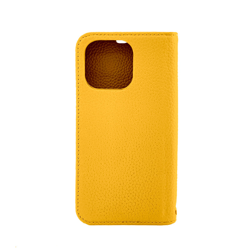 【iPhone13 Pro】REAL LEATHER ケース (イエロー)