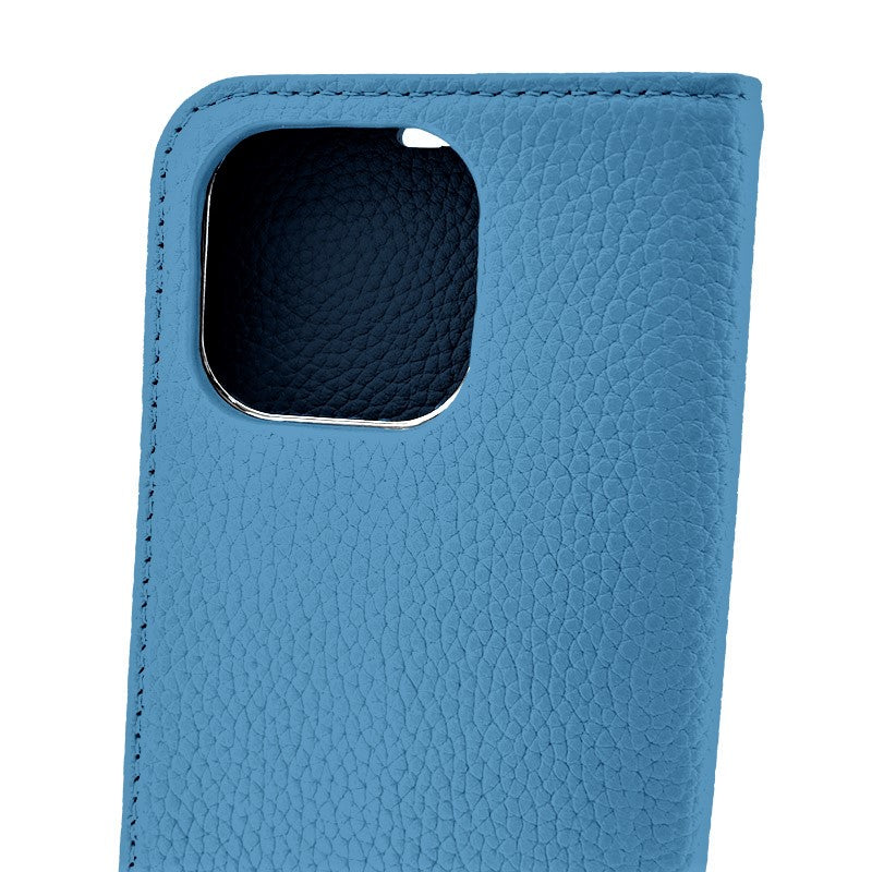 【iPhone13 Pro】REAL LEATHER 手帳ケース (オーシャン)