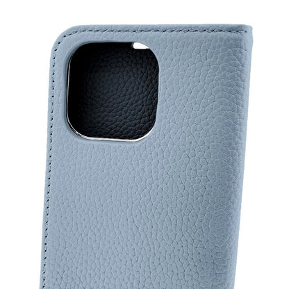 【iPhone13 Pro】REAL LEATHER 手帳ケース (パウダーブルー)