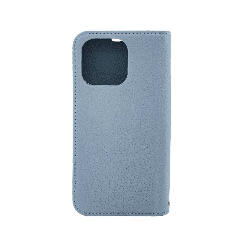 【iPhone13 Pro】REAL LEATHER 手帳ケース (パウダーブルー)